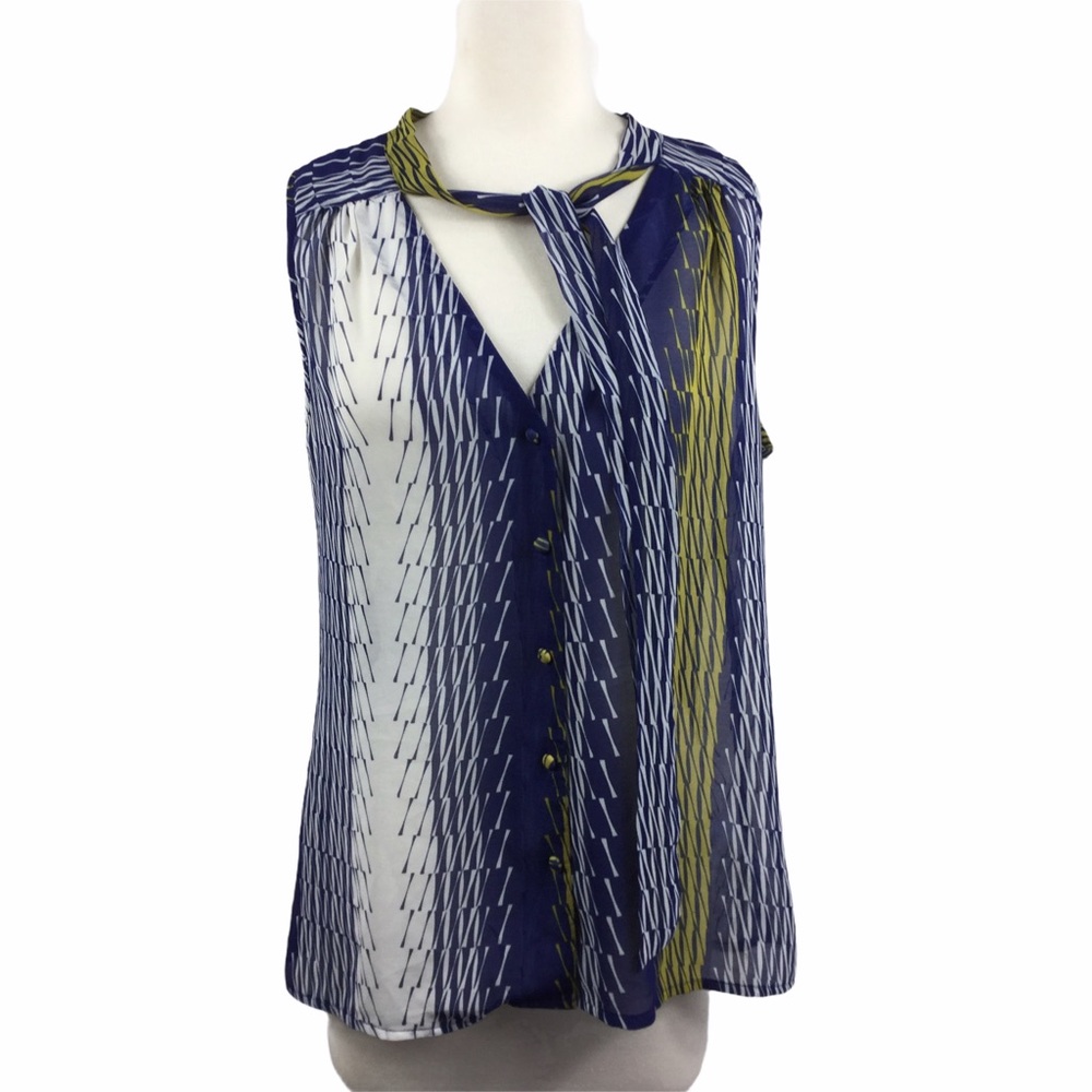 Banana Republic Sheer Tank top, Med, tie at neck